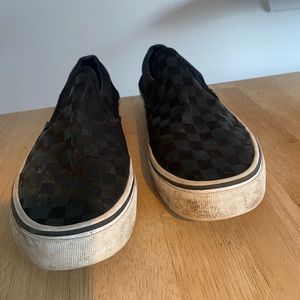 Vans black checkerboard slip on sneakers men’s size 10.5